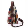 Taillezakken dames borsttas pu zacht leer cross-body kleurblok grote capaciteit retro schouder crossbody voor vrouwen