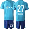 Gardien de but de football pour jeunes hommes de l'équipe du club Oliver Kahn Maillots Ensemble 23-24 Manches longues GK Sepp Maier Pfaff 1 Manuel Neuer 26 Sven Ulreich Kits de maillots de football Gardien de but BaiRen