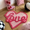 Tapetes rosa amor tufting tapete decorativo reunindo alfombra fofo macio amor tapete para menina quarto sala de estar decoração quente