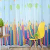 Rideau dessin animé coloré crayon rideaux pour enfants salons enfants chambres Tulle décoration Cortinas Para La Sala