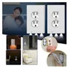 Guide light 2 for Outlets LED Light Bar Night Light Electrical Outlet Wall Plate With LED Night Lights Automatic On/Off Sensor Duplex, White USA 110V 120V