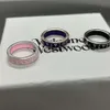 디자이너 Vivienen Westwoods New Viviane Queen Mother enamel 편지 토성 반지 간단한 기질 반지 Qixi Lovers