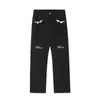 Women s Jeans Y2K American Printed Pattern Design Solid Black and White Straight Hip Hop Wide Leg Pants High Quality Men s 231127