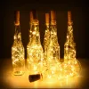 Struny LED 10 diody LED butelka słonecznego wina stoppowy miedź wróżka w bajki drut na zewnątrz dekoracja dekoracji nowatorska lampa nocna korka lekka sznur