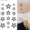 Tatuaggi Adesivi colorati da disegno 10 stili Body Art Tatuaggi temporanei impermeabili per uomo Donna Bellissimo design a stella nera Adesivo per tatuaggio flash Tatuaggi per il corpoL231128