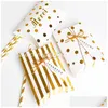 Emballage Cadeau Golden Dot Oreiller Rayé Bonbonnière Célébration Cuisson Sans Ruban Et Étiquette 14X10Cm Drop Delivery Home Garden Dhodg