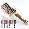 Brosses à cheveux Brosse à cheveux Massage du cuir chevelu Peigne Brosse à cheveux Poils Nylon Femmes Humide Bouclés Démêler Brosse à cheveux pour salon de coiffure Outils de coiffure 231128