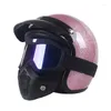 Motosiklet Kaskları Japon Cafe Racer Vintage Casco Moto Retro Retro Motosiklet Hafif Yüz Kask Çıkarılmış Çekişler