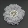 Haarschmuck 100 Stück 9 cm Chiffon Spitze Strass Perlen Blume für Prinzessin Mädchen Stirnband Clips Hochzeitseinladung dekorativ