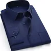 Camisas de vestido masculinas 8xl Pure Color Office Formal Business Work Social Cirlt Camisa Longsleeve para homens Casual Casual Camisa Branca Black P230427