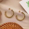 Orecchini a cerchio in acciaio inossidabile eleganti per le donne Vintage Matrimonio Fidanzamento Estetico Jewerly Aretes E189