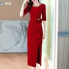 Casual Dresses 2023 Fashion Elegant Women's Mid-Lenst Wedding Mother Dress