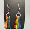 Stud Solid Kolor Rainbow Pin Carme For Girls Women Nowy projekt 6 Pins Drop Dangle Kolczyki Bijoux Trendy biżuteria Brincos YQ231128