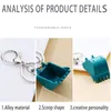 Keychains 2st Creative Bulldozer Key Chain Pendant Excavator Stereo Bucket Hook Machine Accessories