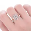 Bröllopsringar Seanlov Classic Big Oval Clear Zircon for Women Jewelry Engagement Gift Luxury Crystal Stone Rose Gold Color
