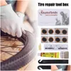 Car Badges Bike Tire Repair Tool Set Flat Patch Rubber Glue For Motorcycle Mountain Road Inner Tube Puncture Kits Drop Delivery Automo Dhap1