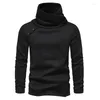 Men's Sweaters TPJB Men Sweater Solid Pullovers Pile Up Collar Spring And Autumn Wear Thin Fashion Undershirt Size Good Stretchability