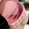 Small Fleece Tweed Makeup 23s Ring Cosmetic Handle Soft Designer Crossbody Cute Box Bag Diamond Lattice Shoulder Luxury Handbag 15cm