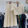2ピースドレスマタカワスプリングサマー女性用2ピースセットソリッド韓国のファッションスカートセット