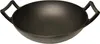 Pannor House Cast Iron Wok för kryddat med trälock 12 "diameter och stora handtag Struka PAN