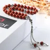 Strand Misbaha Natural Red Jasper Rosary 33 Muslim Tasbih Ramadan Eid Gift Islamic Accseeories Prayer Beads Man's Bracelet