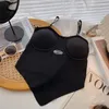 Magliette da donna Canottiere Canotte da donna Moda 100 Cuscinetto per il seno staccabile ad elastico alto Spezie sexy per abbigliamento Top