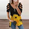 Damskie bluzki dla kobiet bez ramiączek V druk Seksowne głębokie topy o niskiej kroju bluzka z zamkiem błyskawicznym krótkim rękawem Casual Pullover Summer Plus Size