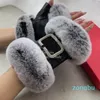 Winter Warm Short Style Plush Lining Autumn Sheepskin Mittens Women Furry Fingerless Gloves