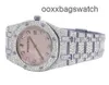 Audemar Pigue Watch Royal Oak Chronograph Watches Women's Epic 35mm S. Steel Pink Dial Diamond 12.5 CARAT WN-78NJ