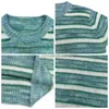Men's Hoodies Sweatshirts Korean Fashion Striped Patchwork Mohair Knitted Sweaters Retro Mens Oversized Knitwears Y2k Harajuku Female Round Neck Sweaters