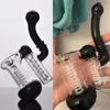 IN STOCK Black Smoking Pipe Double Chamber Glass Bubbler Water Bong Dab Rigs Shisha Hand Pipes Free Shipping