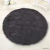 Tapijten Imitatie pluche kussen vloermat zwart rond tapijt decoratie tapijt is geschikt voor woonkamer slaapkamer bankkussen