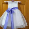 Girl Dresses Flower For Wedding Fashion Little Girls Kids/Child Dress With Sash Lovely Keyhole Party Pageant Communion