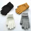 Mitaines pour enfants Nouvel hiver épaissir les gants chauds pour hommes femmes couleur unie tricoté mitaines à écran tactile en plein air cyclisme ski gants à tricoter