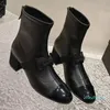 Autumn and Winter Bowknot Ankle Boots for Women's Chunky Heel Short Boots