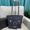 Beach top Designer Fashion Handbags Ladies Shoulder Gold Chain Canvas Luxury Tote Women's