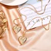 Ketens jjfoucs gouden kleur hanger ketting voor vrouwen metaal mooie perzik hart dubbelzijdig polijsten choker sieraden cadeau