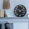 Horloges murales cadeau étudiant silencieux non-tic-tac mathématiques salle de classe en bois décor à la maison avec expressions mouvement à quartz numéro amant