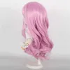 Synthetic Wigs Cotton Doll High-temperature Silk Doll Wig Fake Fur Purple Blue Gradient Long Curly Hair Cosy Styling Wig Headband