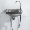 RKT4 Rostfritt stål Single Sink Vegetable Washing Basin, Kök, hushållens diskmaskin, Vegetabilisk tvättfat, handfatstorlek, väggmonterad rem