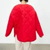 Jaqueta bomber feminina de couro, casaco parkas vermelho, moda urbana, manga comprida, top com bolso, jaqueta elegante para mulheres