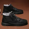 Botas de invierno para hombre, zapatos de cuero de alta calidad, tobillo de algodón a la moda, zapatillas de deporte informales para exteriores para hombre 231128