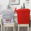 Чехлы на стулья Рождественский нетканый набор Мультфильм Снеговик Декор табурета Санта-Клаус на Рождество 231127