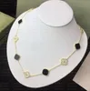 Designer de jóias para mulheres marca pingente moda com diamantes elegante trevo colares presente qualidade cores 4g5b