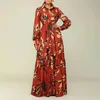 Ethnische Kleidung Afrikanische Kaftan-Kleider für Frauen Traditioneller Druck Robe Elegante Damen Hochzeitskleider Femme Party Langes Kleid Mode Muslim