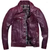 Survêtements pour hommes Clear Stock Première couche de mouton en cuir Denim Jacket Slim Fashion Youth Coat