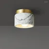 Plafonniers en marbre italien Downlight salon chambre décor lampe de luxe vert blanc pierre couloir allée lumière