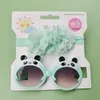 Kinder Sonnenbrille Haarband Baby Mädchen Niedlichen Panda Augenschutz Mode Chiffon Blume Säuglingsstirnband Haarschmuck