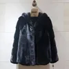 女性用のレディースファーフェイクミンクコートフード付きロングジャケット太い暖かい服バットウィングスリーブ高品質の秋と冬231129