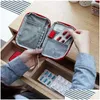 Gadgets d'extérieur Sac de rangement de pilules de médecine Mini trousse de premiers soins de voyage portable médicale Kits de survie d'urgence Organisateur domestique Dro Dhdol